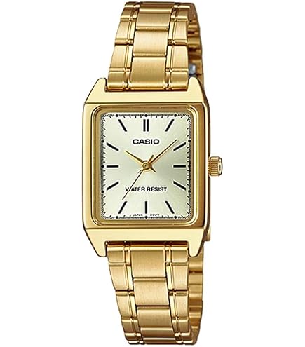 Amazon.com: Casio LTP-V007G-9E Women's 22mm Rectangular Gold Tone